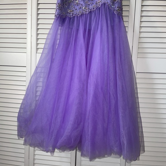Strapless Lavender Prom Dress - Picture 8 of 16